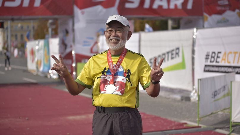 Un japonez în vârstă de 73 de ani a alergat 42 km la Chișinău