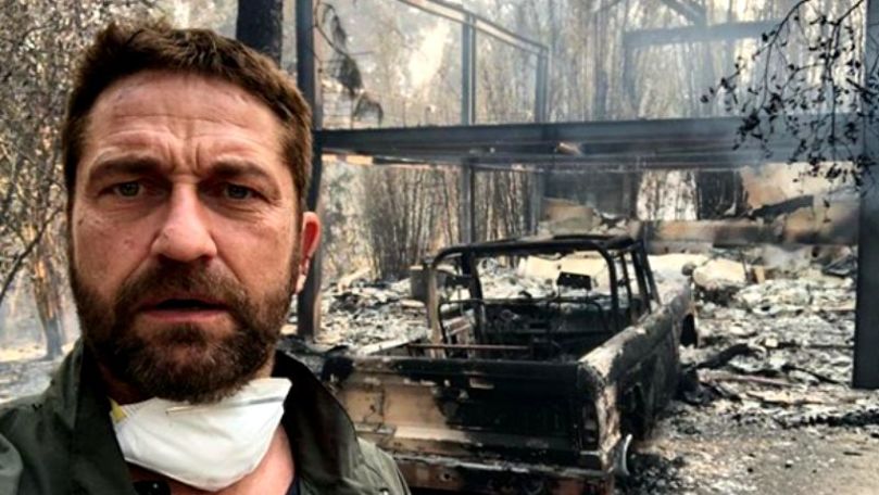 Casa lui Gerard Butler, făcută scrum de incendiile din California