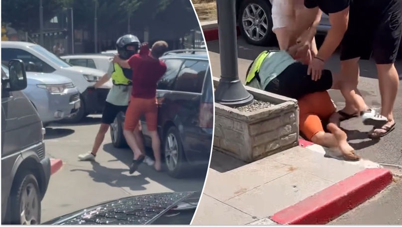 Bătaie într-o parcare din Capitală: Doi bărbați și-au împărțit pumni