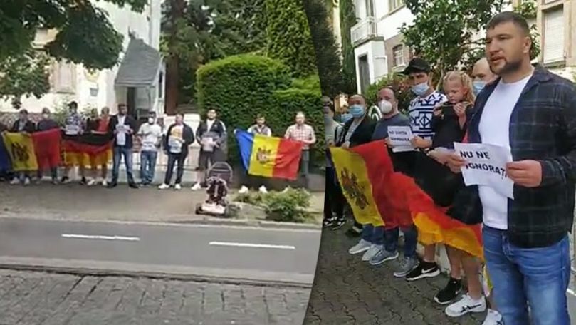 Moldovenii din Frankfurt au protestat: Ni se încalcă dreptul de a vota