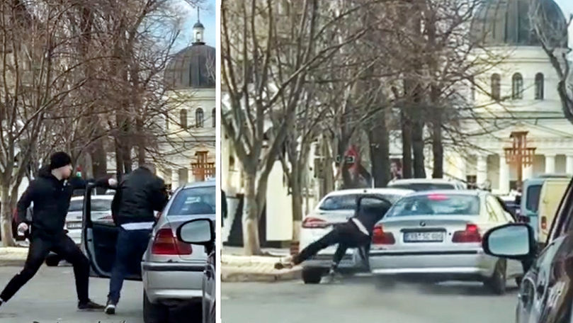 В центре Кишинева произошел конфликт между водителем и пешеходом.