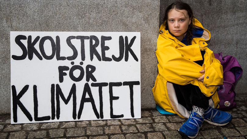 Activista Greta Thunberg participă la primul său protest din New York