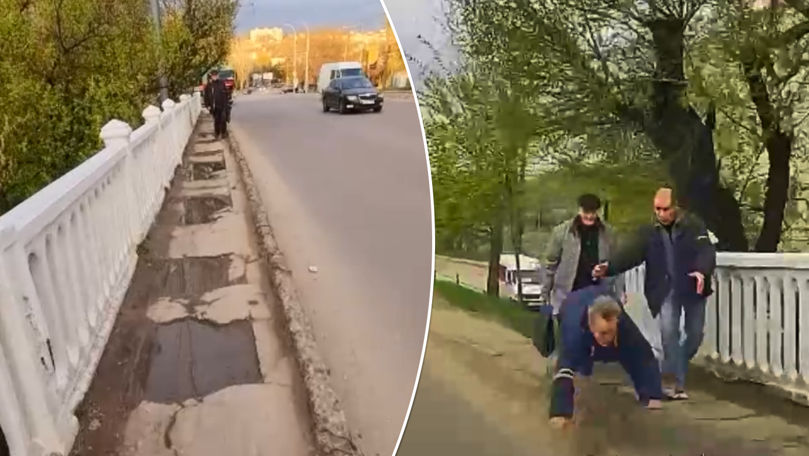 Tragedie evitată pe un pod deplorabil din Chișinău: Momentul, filmat
