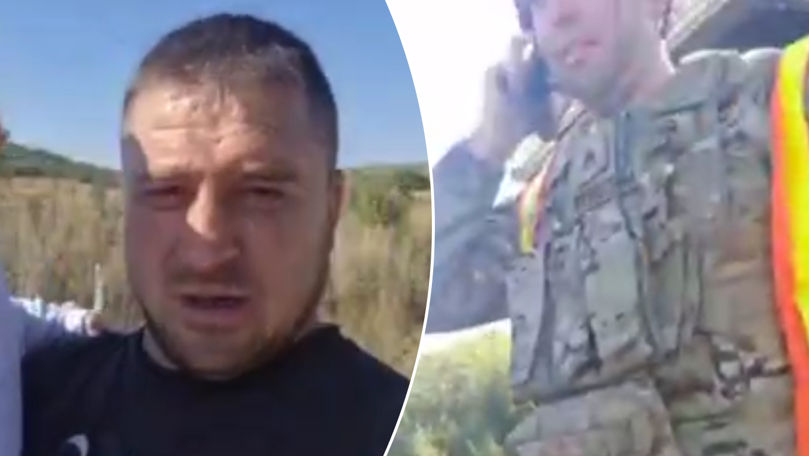 Un bărbat înjură și alungă militarii de pe câmpurile din Cimișlia