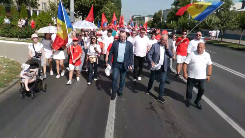 Partidele de opoziție au ieșit la protest în centrul Capitalei
