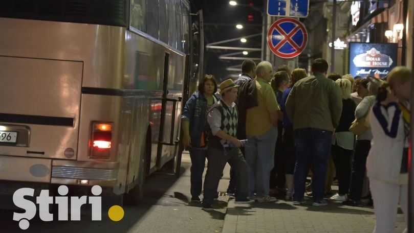 Autobuze pline cu protestatari, surprinse în Chișinău