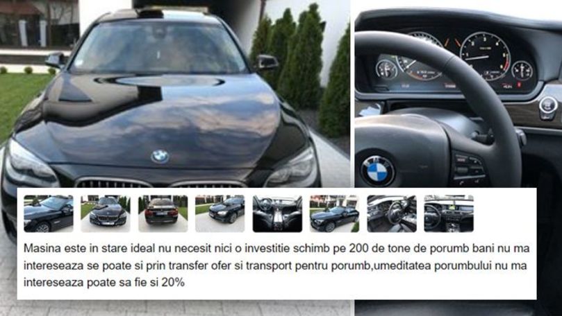 Nu e de glumit: Un moldovean își schimbă BMW-ul luxos pe porumb