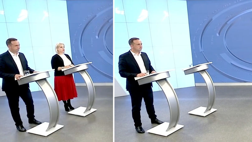 Диану Караман исключили из дебатов на ТВ. Коллаж Point.md.