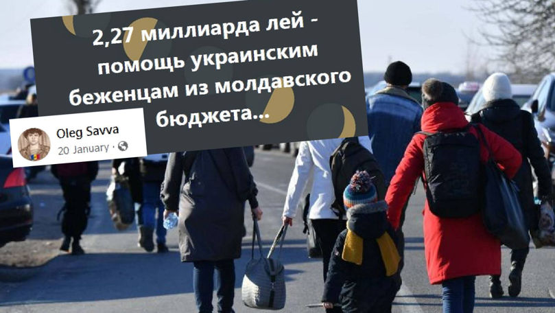 Fals: Refugiații ucraineni vor beneficia de 2,2 miliarde de lei din bugetul Moldovei