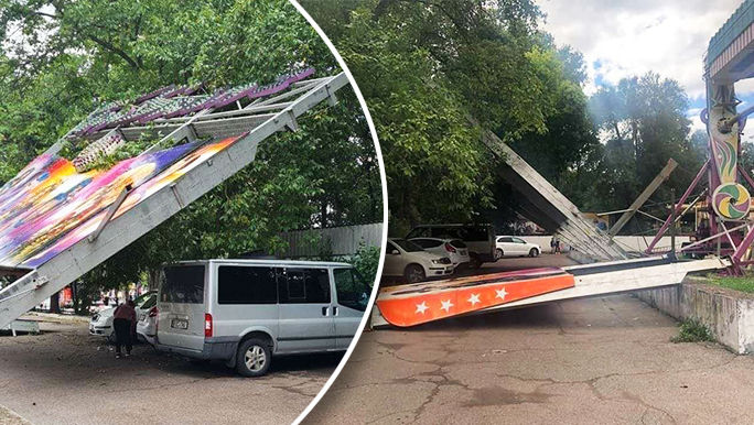 Un carusel de la Valea Morilor s-a prăbușit la pământ: Ce spun martorii