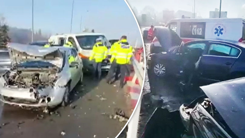 Массовое ДТП в Румынии: столкнулись 15 автомобилей. Коллаж: Point.md