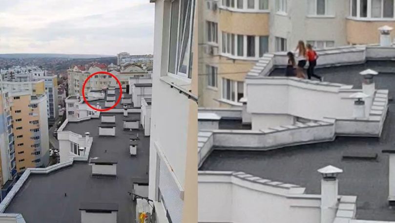 Copii din Chișinău, filmați în timp ce se joacă pe acoperișul unui bloc