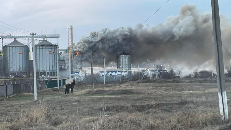 Alertă 112 la Giurgiulești: Un alt rezervor cu șrot a luat foc