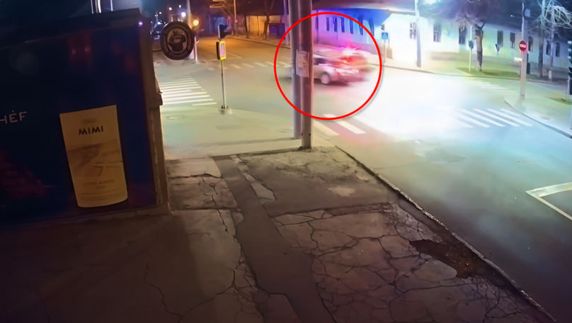 Momentul accidentului din Chișinău cu implicarea unei mașini de Poliție