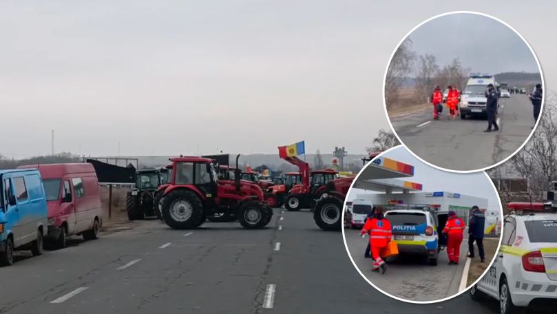 Protestul fermierilor: O ambulanță solicitată de un bărbat, blocată