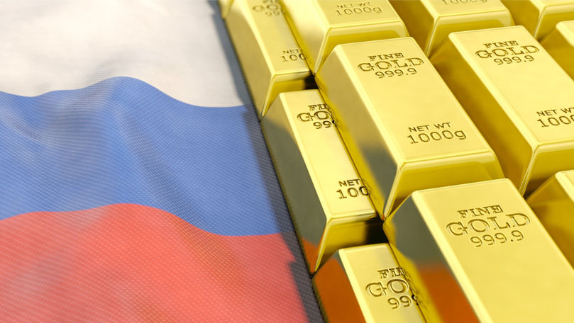 Rezervele de aur din băncile rusești s-au redus la jumătate în 2024