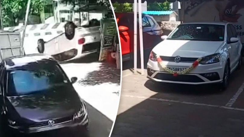 Новый Volkswagen Polo разбили через несколько секунд после покупки.