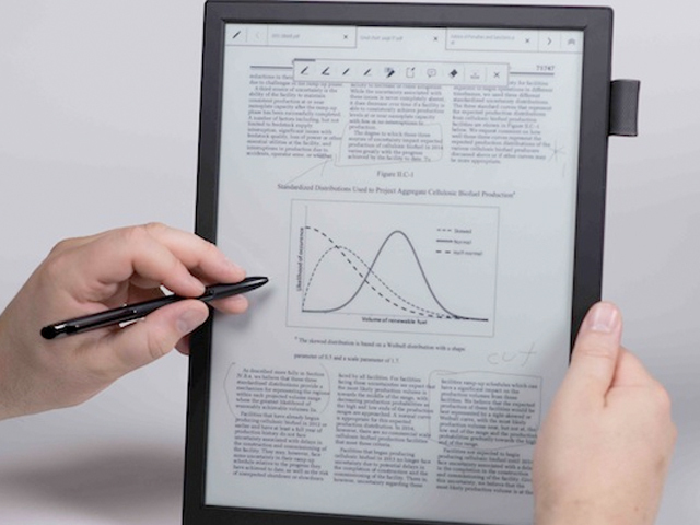 В Digital Paper впервые задействуется новая технология гибкой электронной бумаги E ink Mobius.