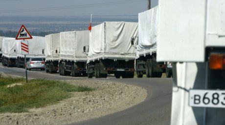 Ciocnire în lanţ în convoiul de camioane ruseşti care ar transporta ajutoare umanitare în Donbas. Foto: cdn2.gds.ro