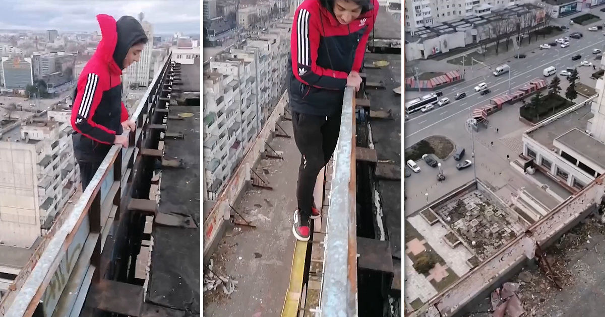 В Кишиневе подростки забрались на крышу гостиницы «Националь». Коллаж: Point.md