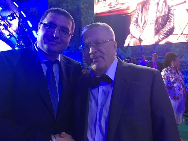 Renato Usatii la ziua de nastere a lui Vladimir Jirinovski. Foto: facebook.com