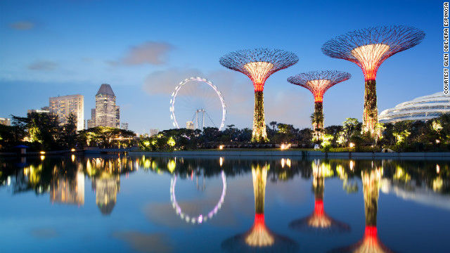 În Singapore creşte o pădure de copaci solari. 