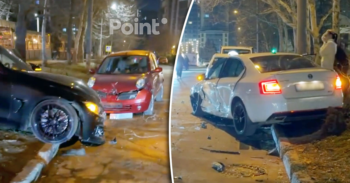 В секторе Рышкановка произошло цепное ДТП с участием BMW.