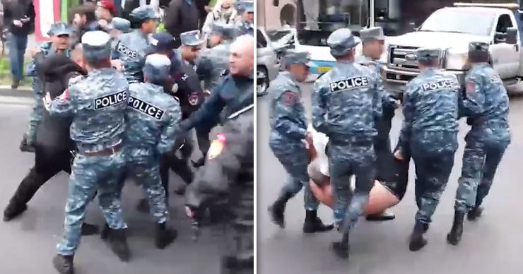 В Ереване задержали 70 протестующих и сына второго президента Армении. Коллаж Point.md.