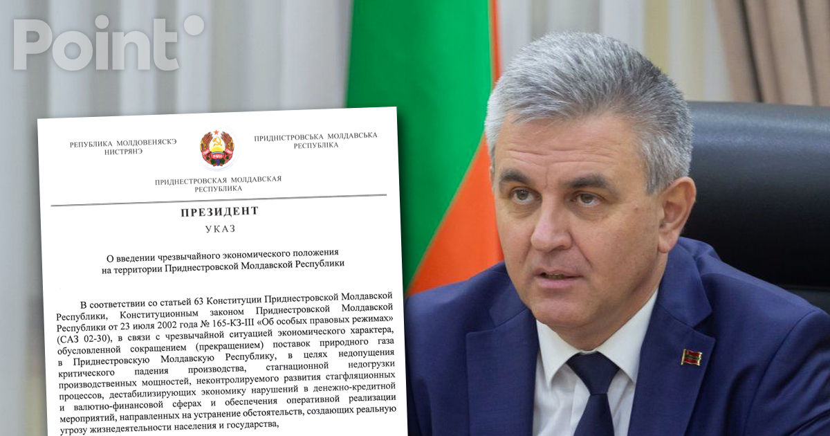În regiunea transnistreană se introduce stare de urgență economică.