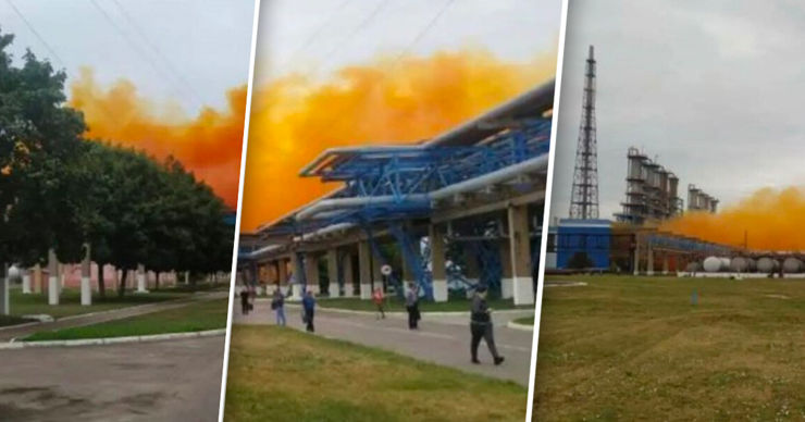 На одном из крупнейших химзаводов Украины "Ровноазот" произошел взрыв и пожар.
