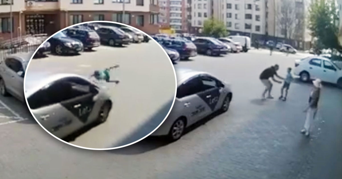 Водитель такси сбил мальчика в одном из дворов Кишинева. Коллаж: Point.md