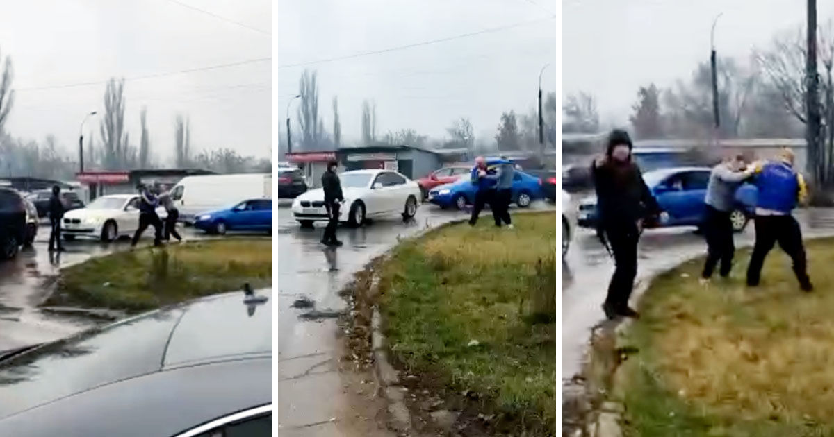 У Северного вокзала в Кишиневе подрались два таксиста. Коллаж: Point.md