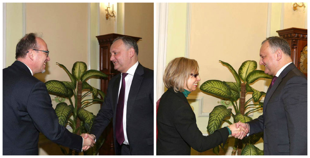 Președintele Dodon discută cu ambasadorii UE despre cooperarea bilaterală. 