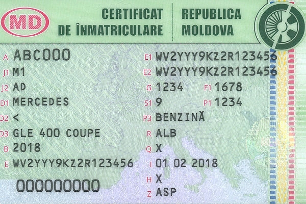 Certificate de înmatriculare de model nou, eliberate de la 1 martie