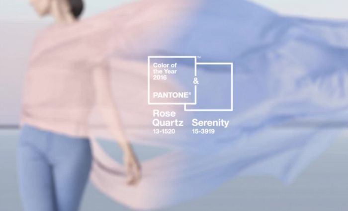 Culoarea anului 2016 o constituie două nuanțe de Rose Quartz &amp; Serenity. Foto: pantone.com