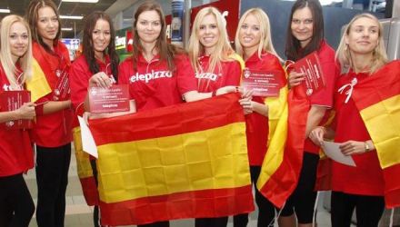 Campioni naționali și continentali, a fost primită cu multă bucurie de locuitorii orașului polonez Gdansk, care va fi gazda ibericilor la EURO 2012.