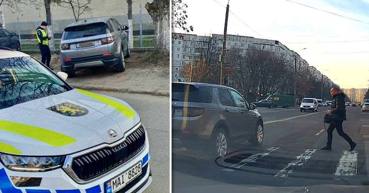Водитель, не пропустивший пешеходов на "зебре", оштрафован. Коллаж: Point.md