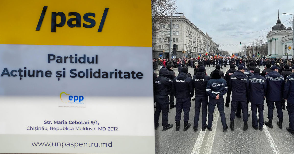 PAS отреагировала на протест: Действия по дестабилизации ситуации. Коллаж: Point.md