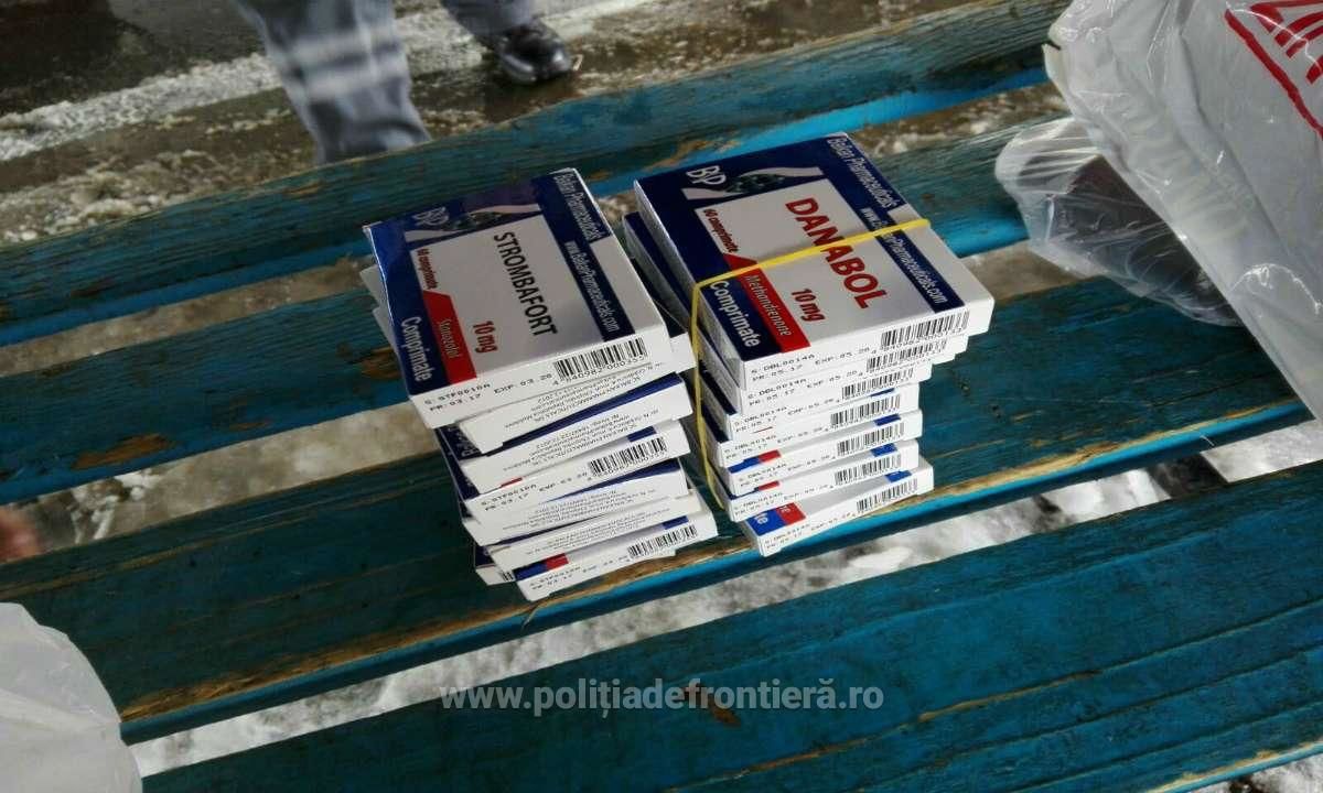 В ходе проверки в личном багаже молдаванина нашли 960 спрятанных таблеток Strombafort и Danabol. Фото: politiadefrontiera.ro.