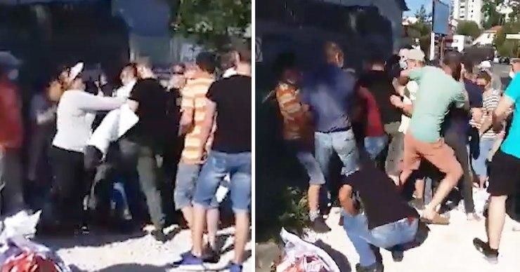 У строительной площадки на бульваре Дечебал в столице произошла потасовка.