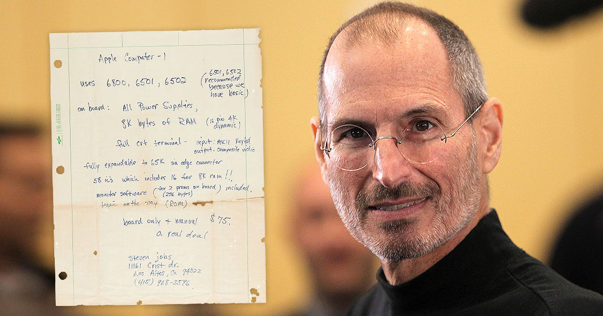 Реклама компьютера Apple-1, написанная Стивом Джобсом, продана на аукционе за $175 тысяч. Коллаж: Point.md