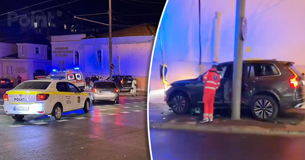 Accident în Capitală: Un automobil a ajuns pe trotuar.