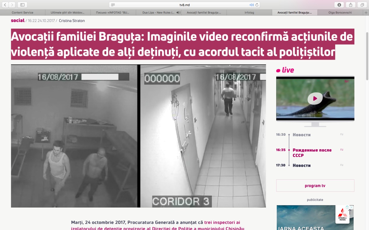 Imaginile video reconfirmă acțiunile de violență aplicate de alți deținuți. 