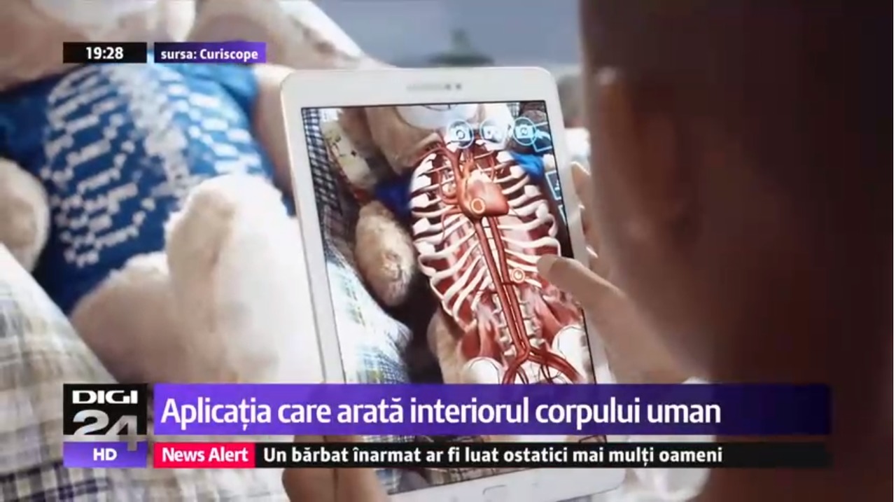 Aplicaţia care ne permite să ne vedem plămânii şi inima. Foto: captura video