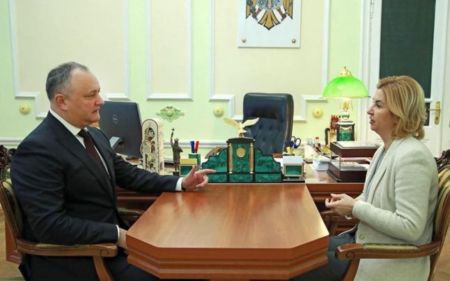 Igor Dodon, la sfat cu Irina Vlah. Ce au discutat. Foto: presedinte.md