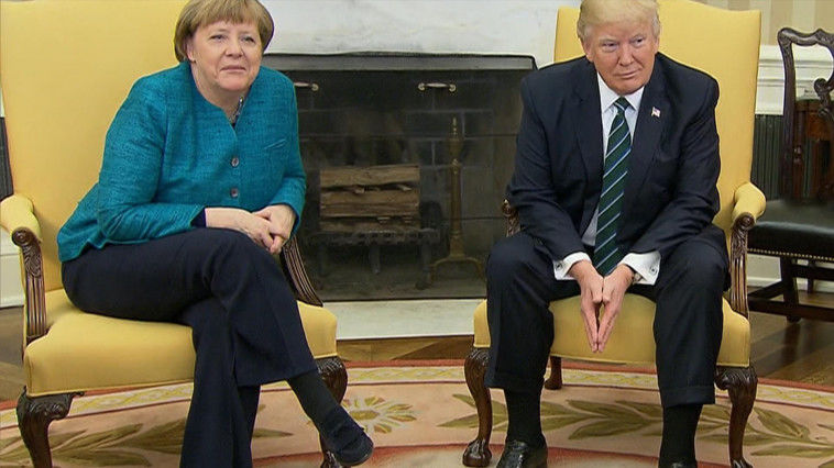 Preşedintele american, Donald Trump a avut o întrevedere cu Angela Merkel, cancelarul Germaniei. Foto: nbcnews.com