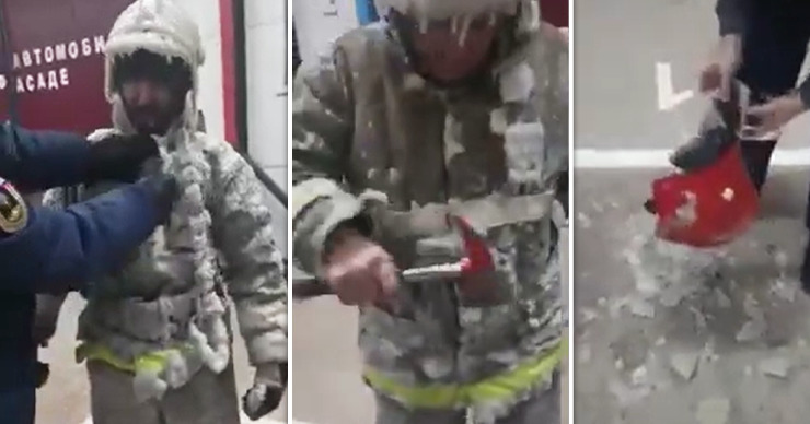 В соцсетях быстро набирает просмотры видео с суровым якутским пожарным.