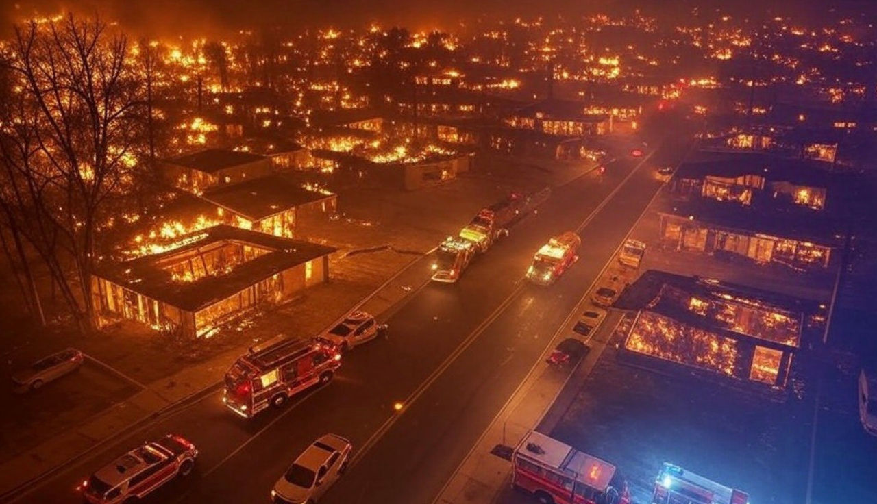 Пир во время чумы: голливудские звезды спасаются от пожара, уничтожающего Лос-Анджелес.