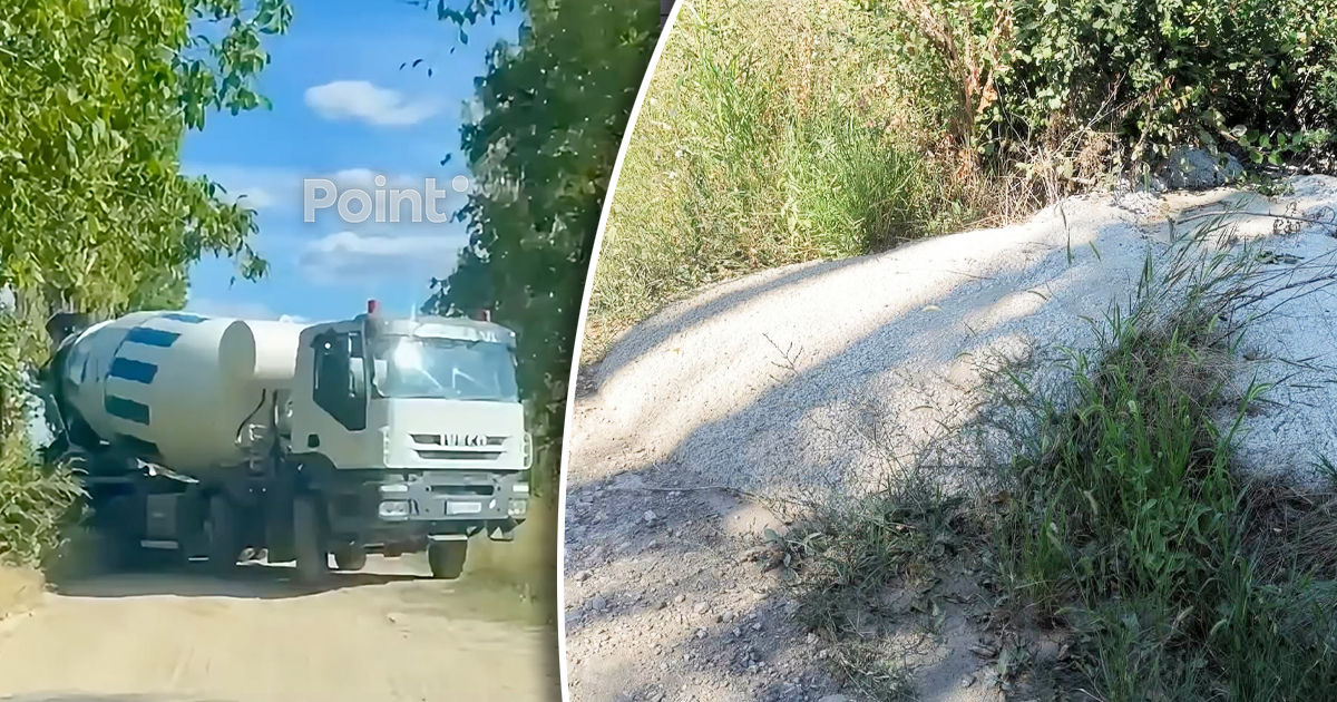 В Леова водитель бетономешалки вылил остатки бетона на сельхозземлю.