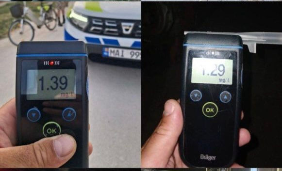 Polițiștii au oprit un biciclist în stare de ebrietate: Nivelul de alcool a depășit norma admisă de nouă ori.